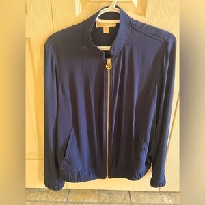 Michael Kors zip up navy cardigan small